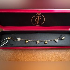 Juicy couture gold heart charm bracelet